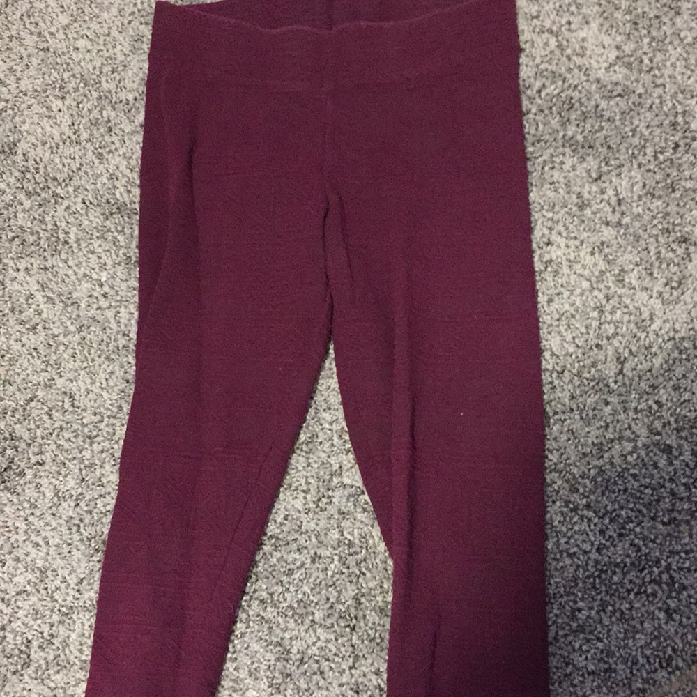 Maroon printed leggings